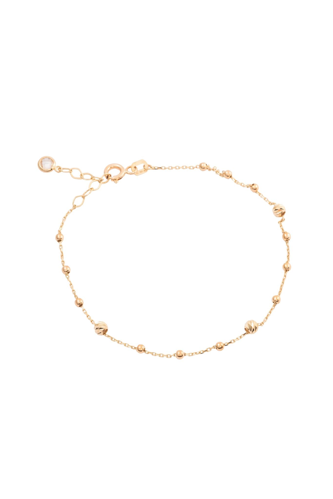 Pulsera 10 kilates con bolitas lisas minis y grandes diamantadas intercaladas..png