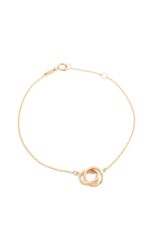 Pulsera 10 kilates con doble aro enlazado liso..png