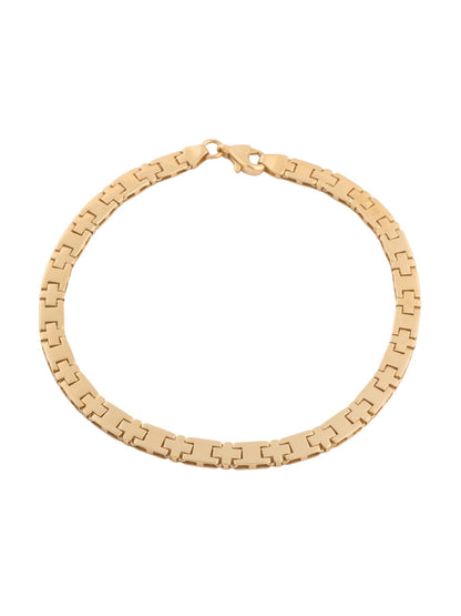 Pulsera 10 kilates cruces lisas y bloques en I lisos.png