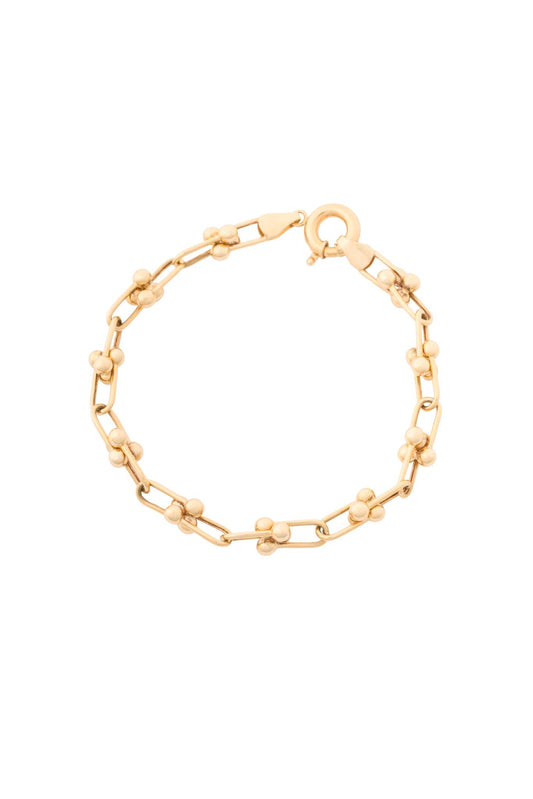 Pulsera 10 kilates eslabones alargados y bolitas lisas intercalados..png