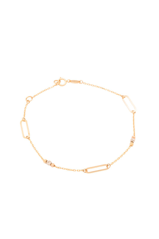 Pulsera 10 kilates silueta de cilindro y bolitas de oro florentino..png