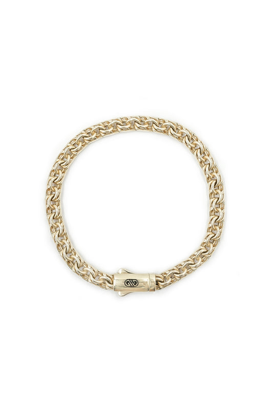 Pulsera 10 kilates tejido de eslabones enlazados dobles..png