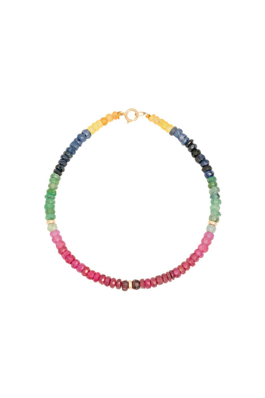 Pulsera 14K con zafiros multicolor y cuentas de oro amarillo dispersas..png