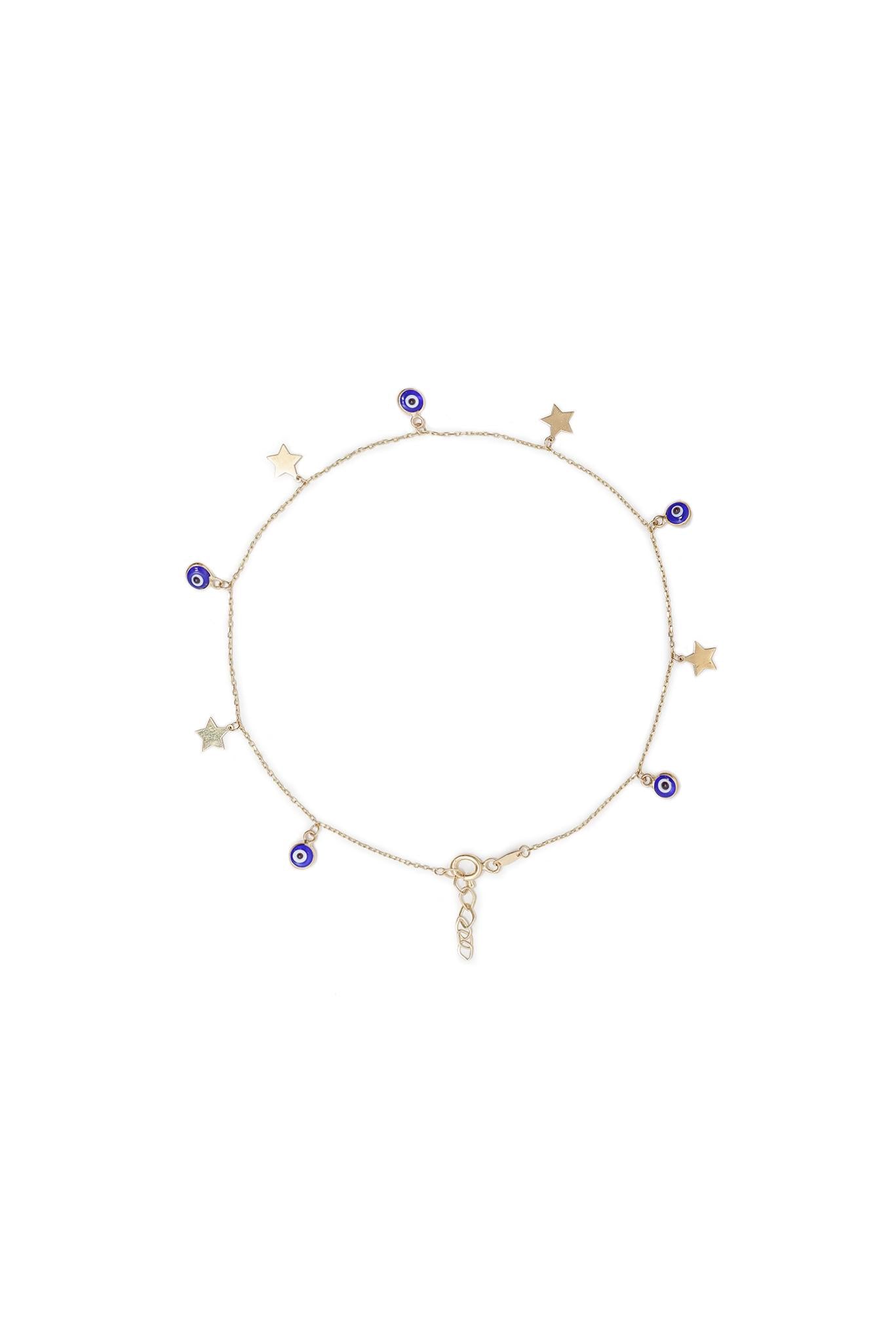 Pulsera de oro solido de 10 kilates con ojo turco y estrella.png