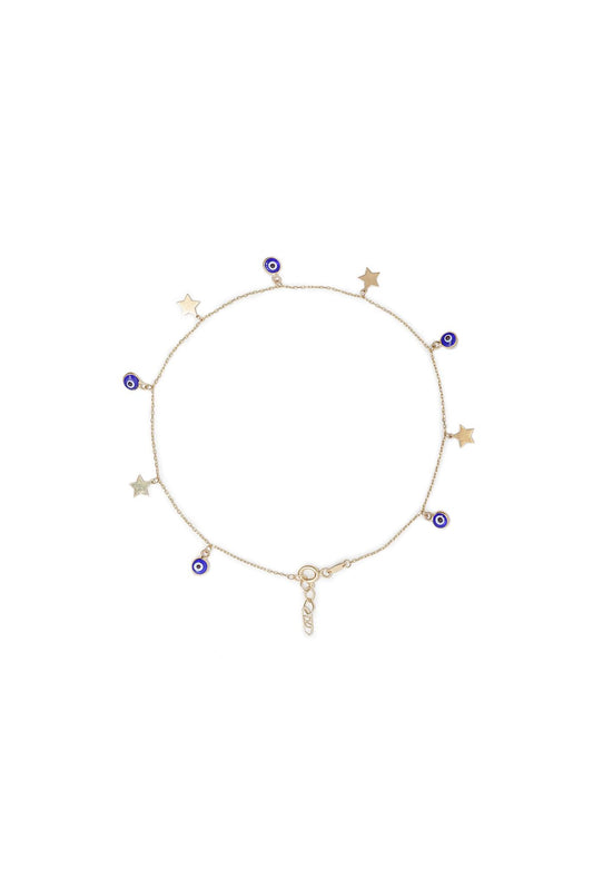 Pulsera de oro solido de 10 kilates con ojo turco y estrella.png