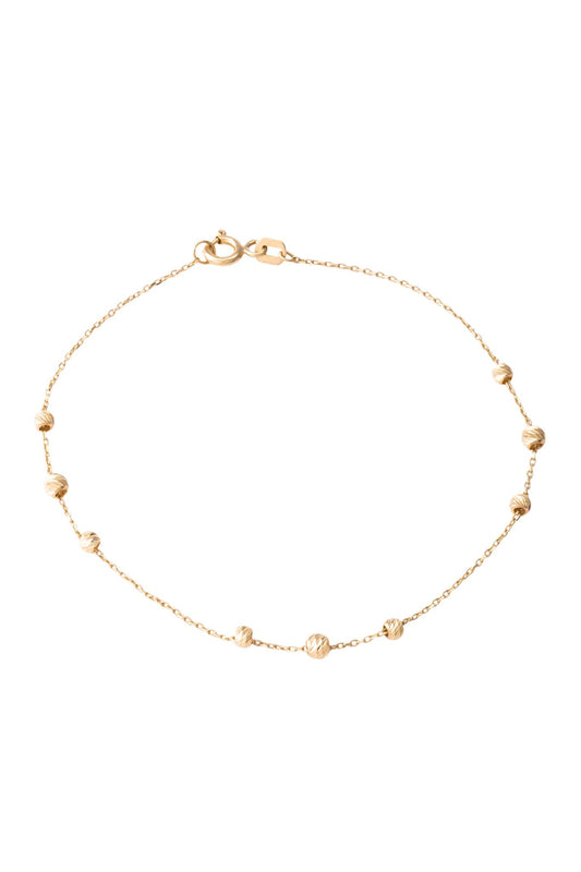 Pulsera de oro sólido en 10 kilates con bolitas diamantadas oro amarillo..png