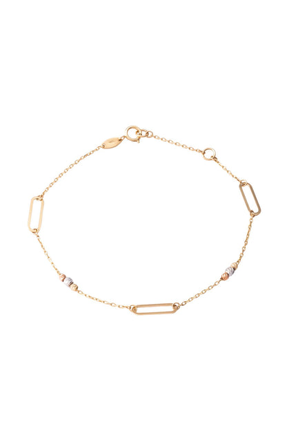 Pulsera de oro sólido en 10 kilates con bolitas diamantadas y eslabón rectangular..png