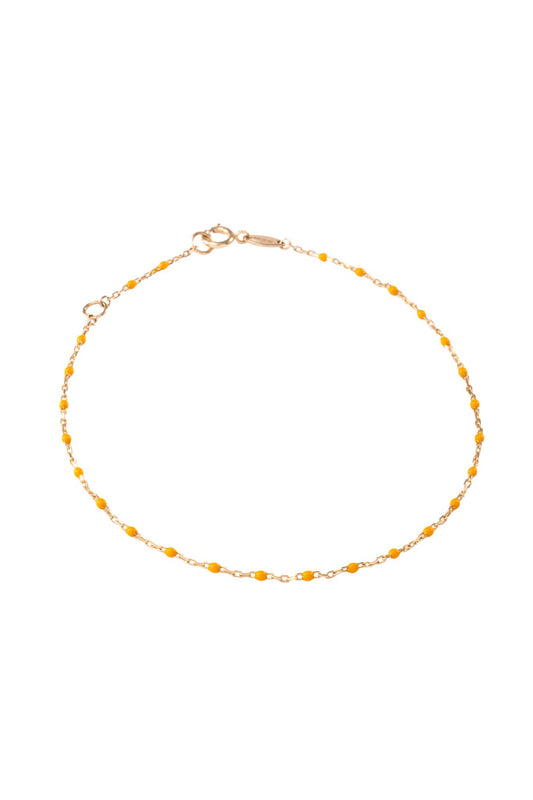 Pulsera de oro sólido en 10 kilates con bolitas esmaltadas naranja claro..png