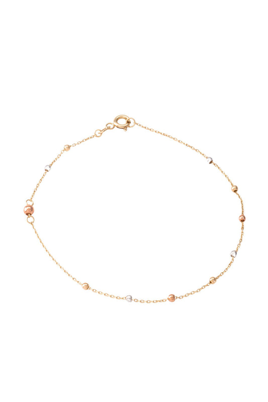 Pulsera de oro sólido en 10 kilates con bolitas minis oro florentino..png