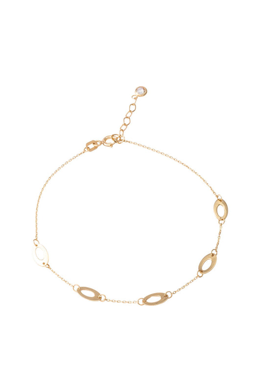 Pulsera de oro sólido en 10 kilates con cinco óvalos placa hueco..png