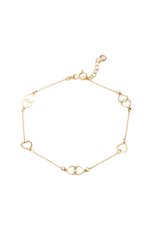 Pulsera de oro sólido en 10 kilates con corazones huecos..png