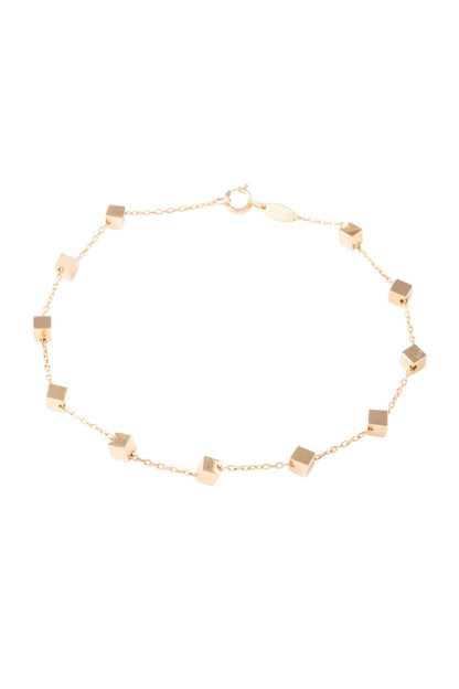 Pulsera de oro sólido en 10 kilates con dijes de cubos lisos..png