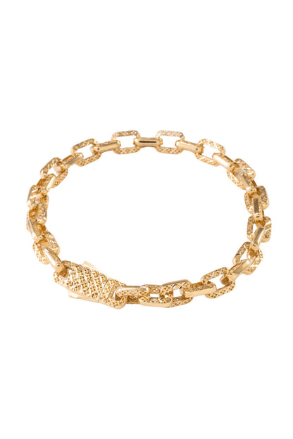 Pulsera de oro sólido en 10 kilates con eslabón cuadrado inflado diamantado mandalas..png