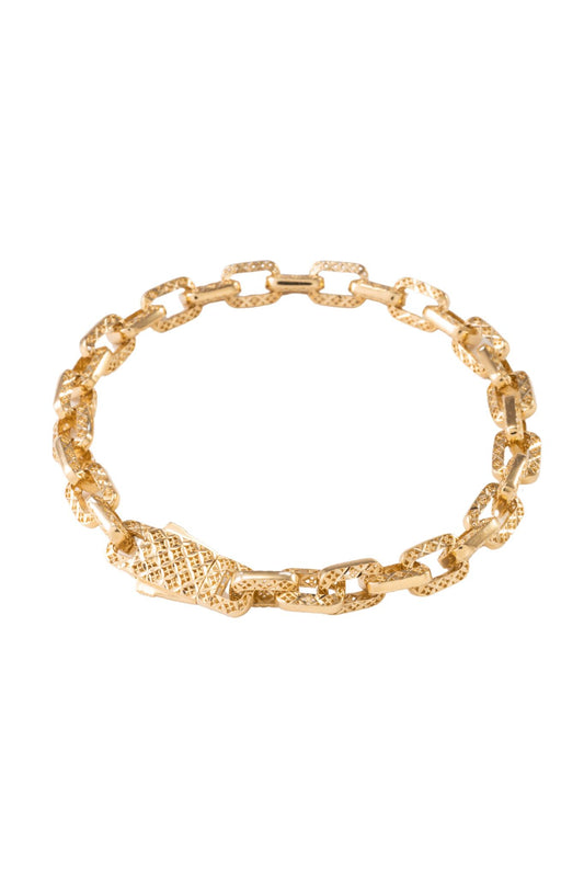 Pulsera de oro sólido en 10 kilates con eslabón cuadrado inflado diamantado mandalas..png