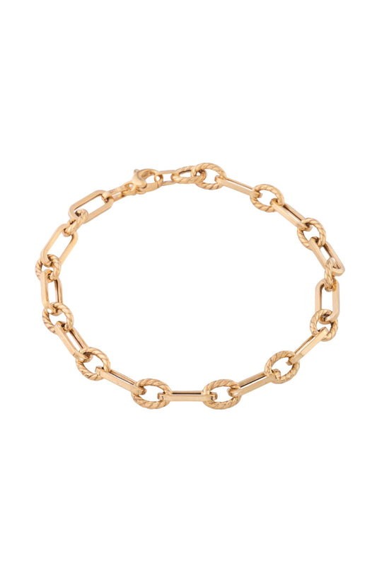 Pulsera de oro sólido en 10 kilates con eslabón ovalado y eslabón ovalado chico con forma de cuerda lisa intercalados..png