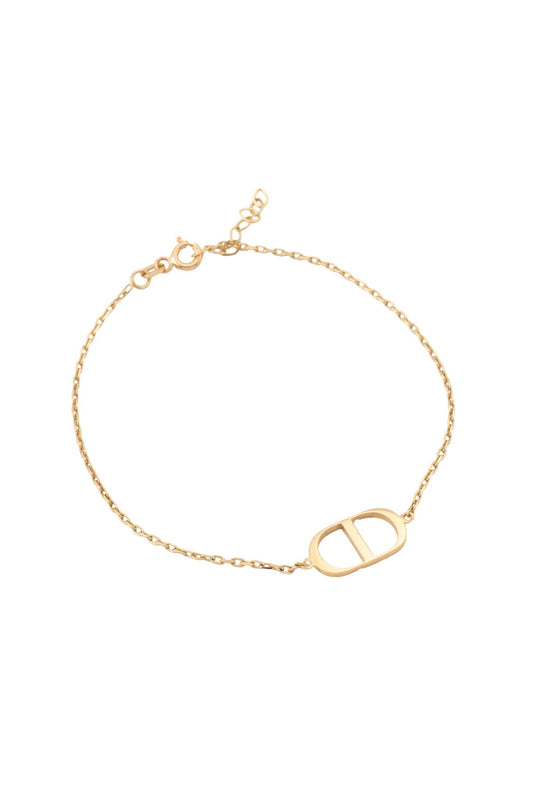 Pulsera de oro sólido en 10 kilates con inciales CD lisas..png