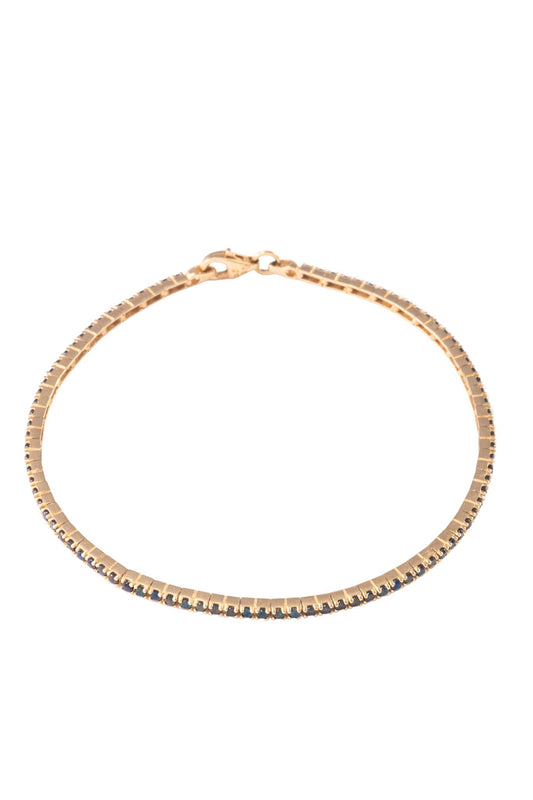 Pulsera de oro sólido en 10 kilates con tejido tenis zirconias negras..png