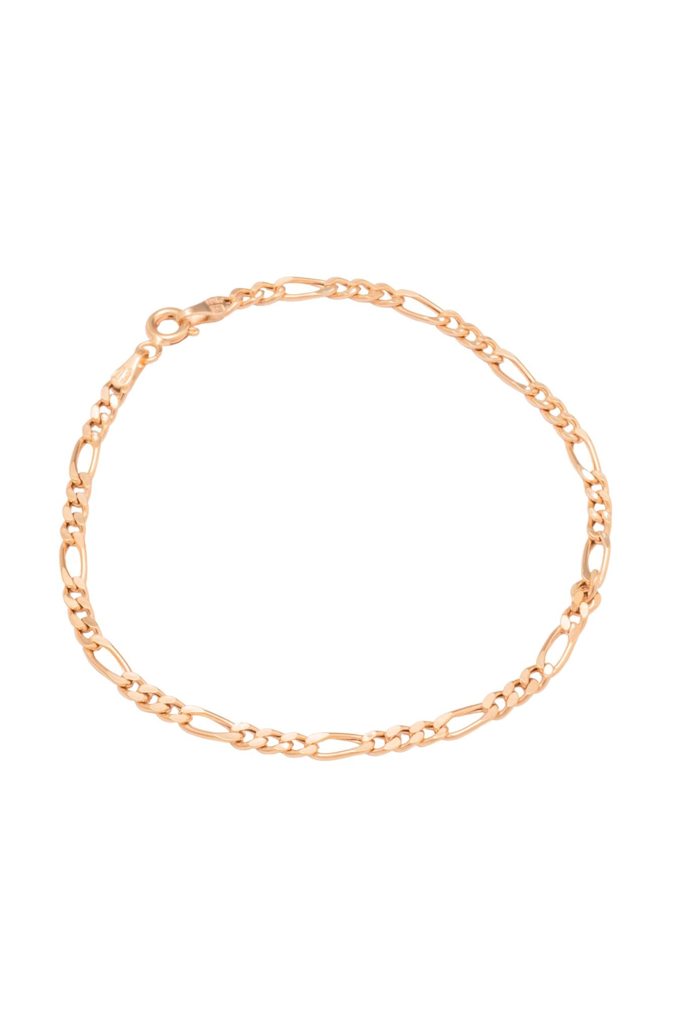 Pulsera de oro sólido en 10 kilates con tres y una chica .png