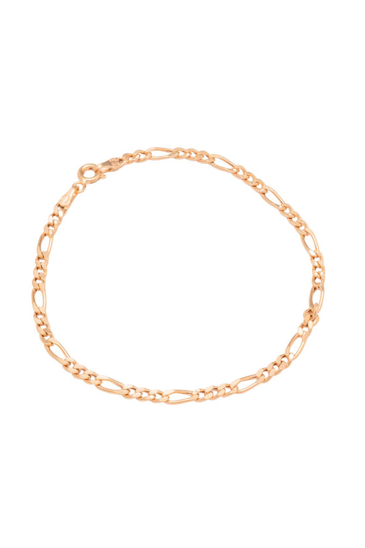 Pulsera de oro sólido en 10 kilates con tres y una chica .png