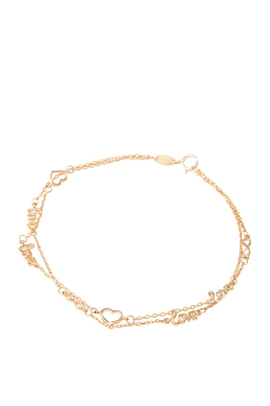 Pulsera de oro sólido en 10 kilatesdoble con dijes de love y corazones huecos lisos..png