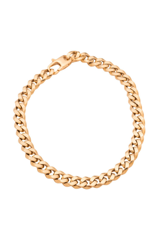 Pulsera de oro sólido en 14 kilates con eslabones cubanos oro amarillo lisos..png
