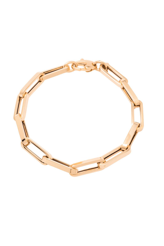 Pulsera de oro sólido en 14 kilates con eslabones rectangulares inflados..png