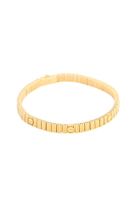 Pulsera de oro sólido en 14 kilates con lineas estilo diamantado con 6 marcas de clavo grueso.png