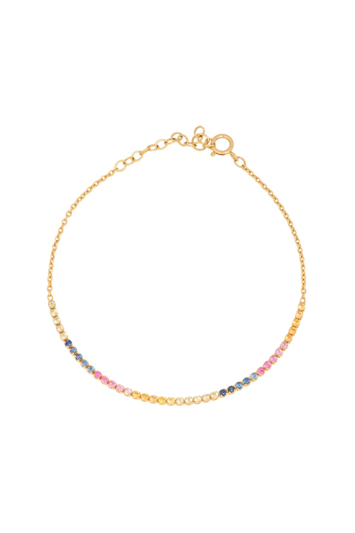 Pulsera de oro sólido en 14 kilates con media tenis rainbow 0.8 ct..png