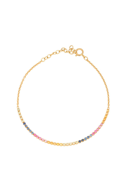 Pulsera de oro sólido en 14 kilates con media tenis rainbow 0.8 ct..png