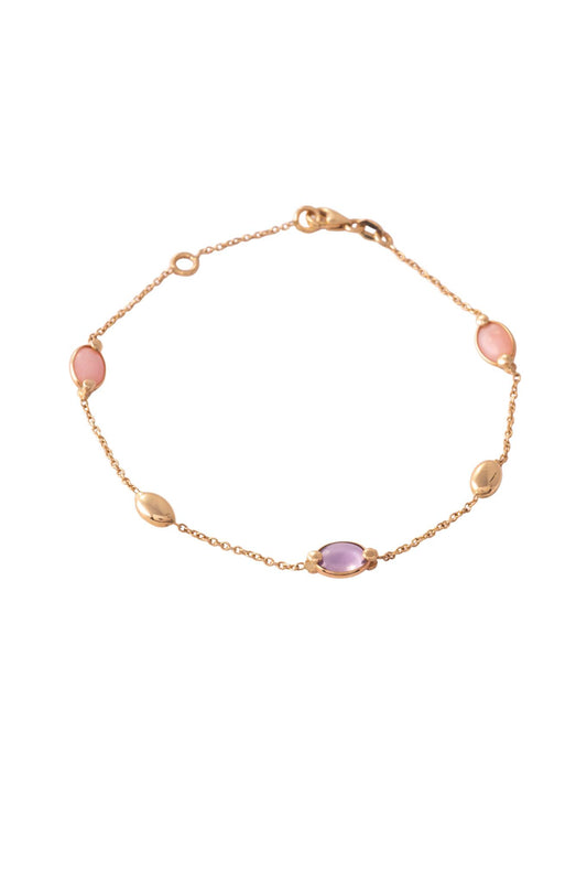 Pulsera de oro sólido en 14 kilates con turmalina y amatistas biseladas con semillas lisas en oro amarillo..png