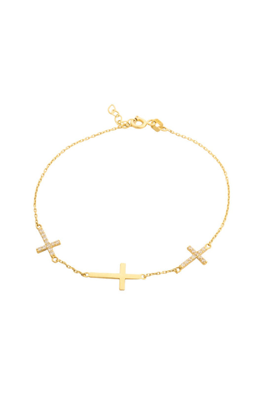 Pulsera en 10 kilates con 3 cruces y zirconias.png