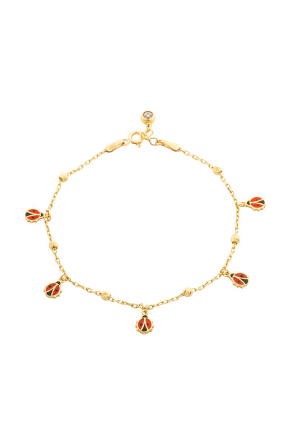 Pulsera en 10 kilates con bolitas diamantadas y catarinas.png
