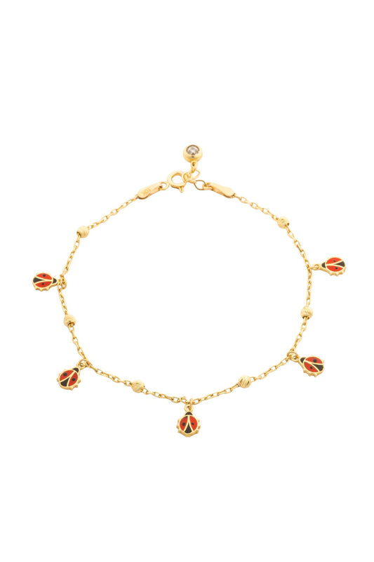 Pulsera en 10 kilates con bolitas diamantadas y catarinas.png