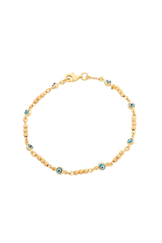 Pulsera en 10 kilates con bolitas diamantadas y ojo azul.png
