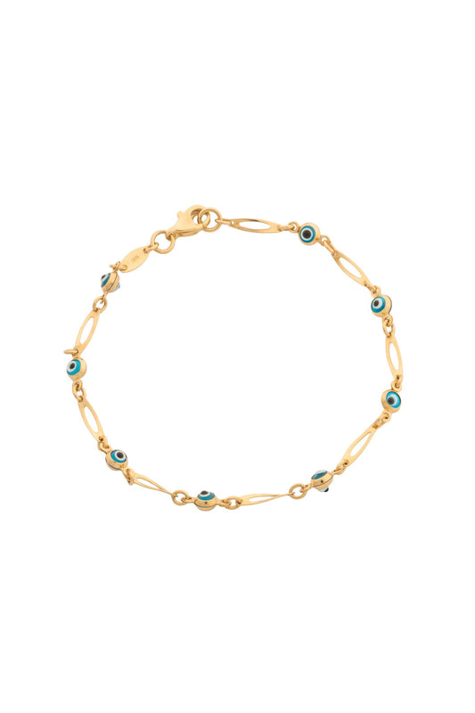 Pulsera en 10 kilates con ojos azules y eslabones torcidos.png