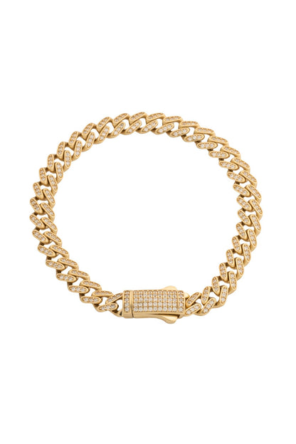 Pulsera en 10 kilates tejido cubano con zirconias.png