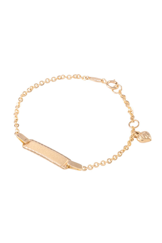 Pulsera esclava de oro sólido en 10 kilates con dije de corazón inflado diamantado .png