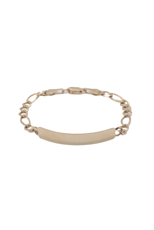 Pulsera eslcava  10 kilates eslabón tejido tipo cartier y placa lisa al centro..png