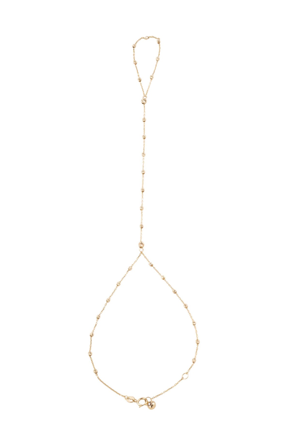 Pulsera handchain 10 kilates con bolitas diamantadas..png