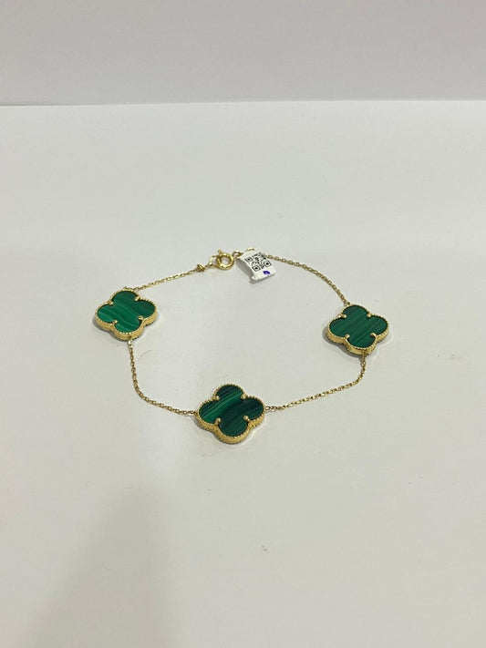 Pu pulso tres flores van cleef verde grande 14k